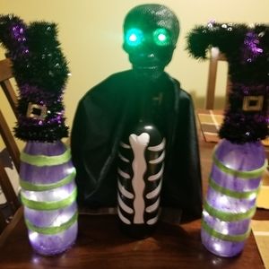 Handcrafted set of 3. Bottle art